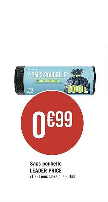 sacs poubelle leader price