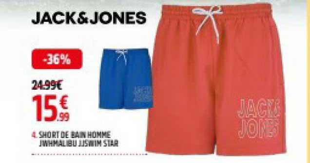 Short De Bain Homme Jwhmalibu Juswin Star Jack & Jones