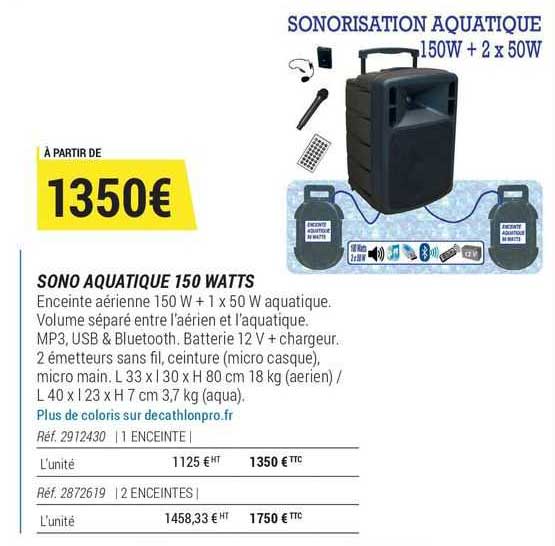 sono aquatique 150 watts