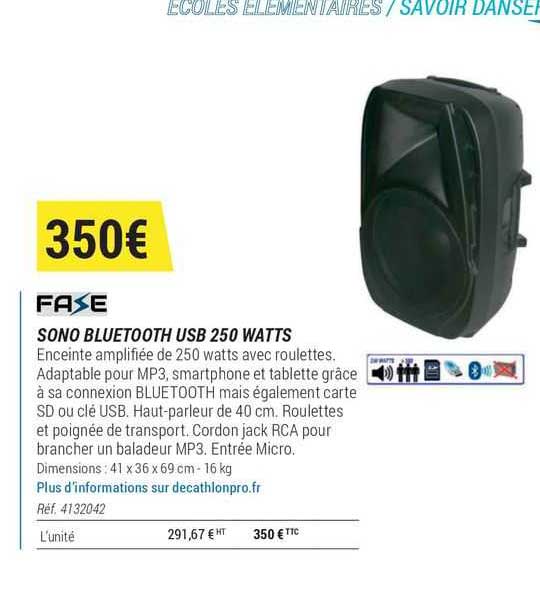 sono bluetooth usb 250 watts fase