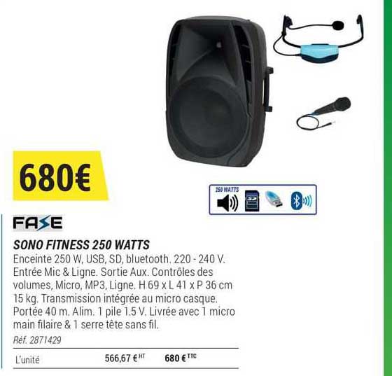 sono fitness 250 watts fase