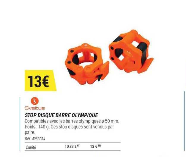 Stop Disque Barre Olympique Sveltus