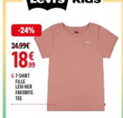t-shirt fille levi her vavorite tee