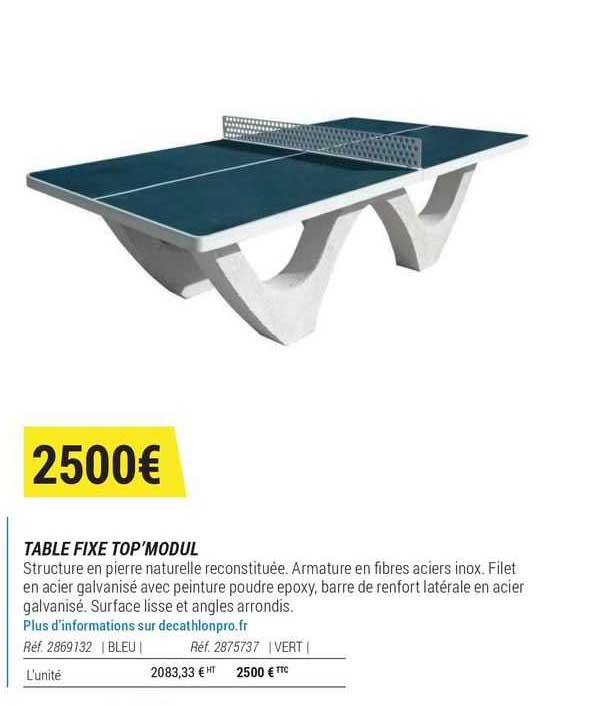 Table Fixe Top'modul