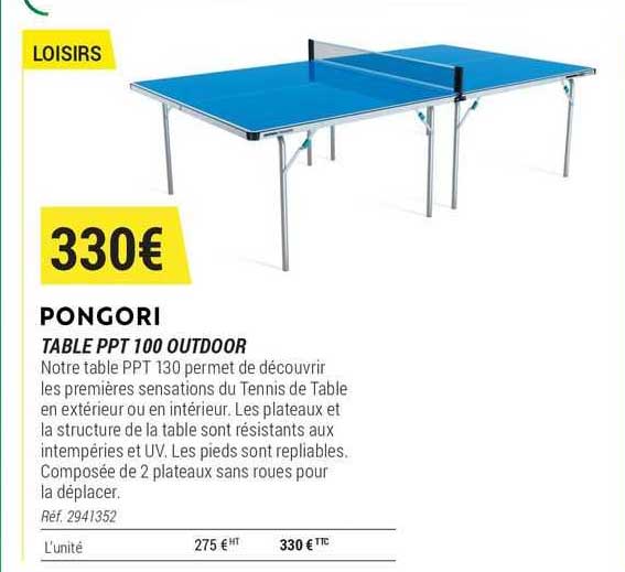 table ppt 100 outdoor pongori