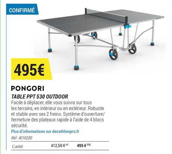 table ppt 530 outdoor pongori
