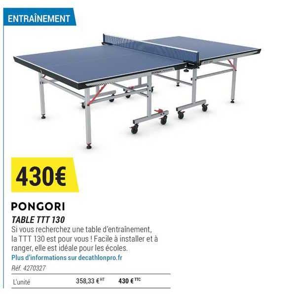 table ttt 130 pongori