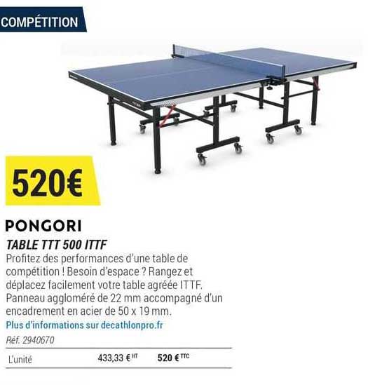 table ttt 500 ittf pongori