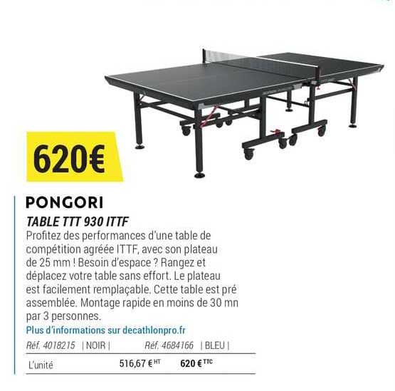 table ttt 930 ittf pongori