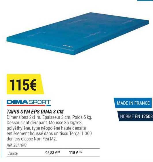 tapis gym eps dima 3 cm dima sport