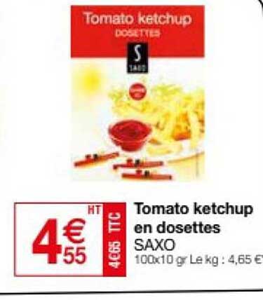 tomato ketchup en dosettes saxo