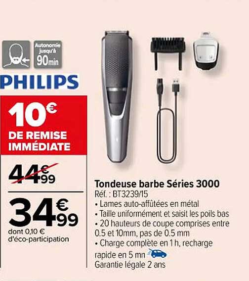 tondeuse barbe séries 3000 philips