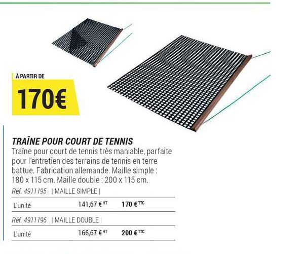 traîne pour court de tennis