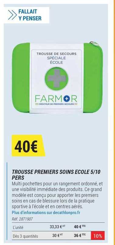 trousse premiers soins école 5/10 pers