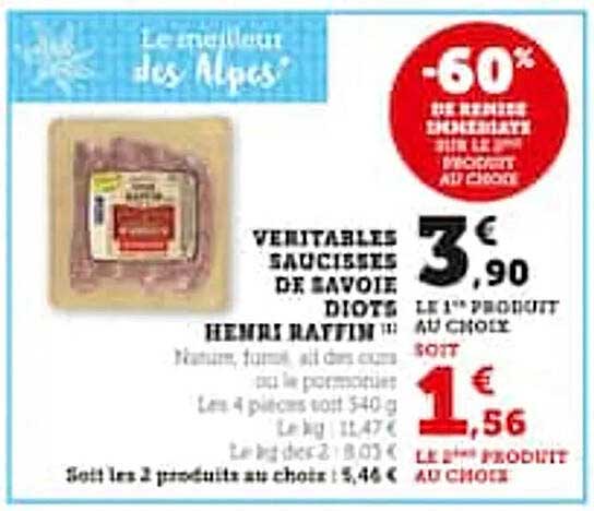 véritables saucisses de savoie diots henri raffin