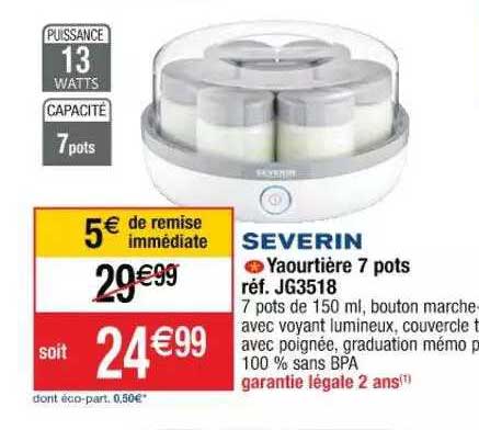 yaourtière 7 pots severin