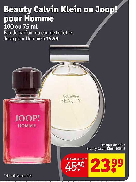 beauty calvin klein ou joop! pour homme
