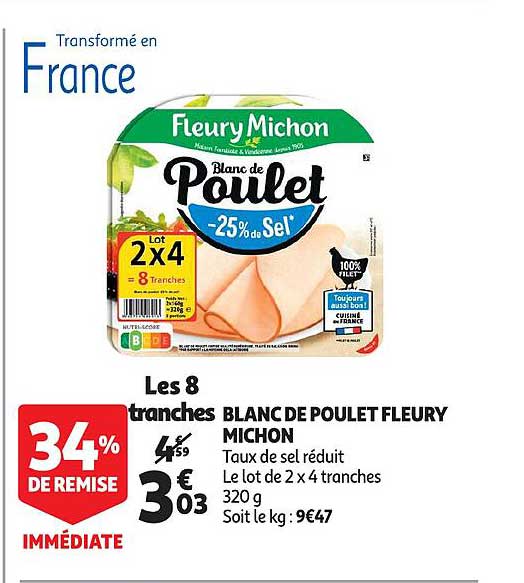blanc de poulet fleury michon