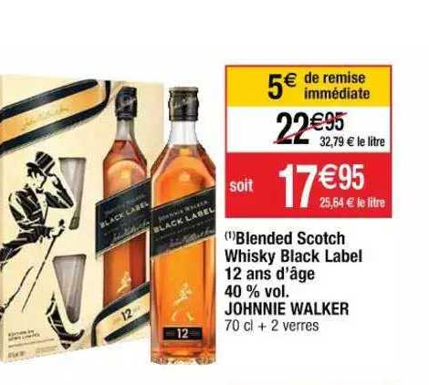 blended scotch whisky black label 12 ans d'âge 40% vol. johnnie walker