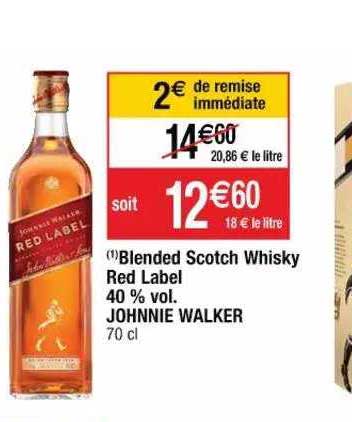 blended scotch whisky red label 40% vol. johnnie walker
