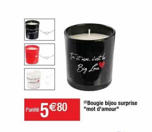 bougie bijou surprise "mot d'amour"
