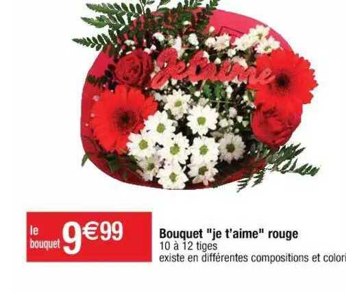 bouquet "je t'aime" rouge
