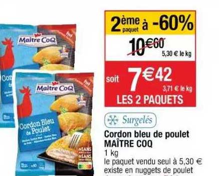 cordon bleu de poulet maître coq