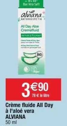 crème fluide all day à l'aloé vera alviana