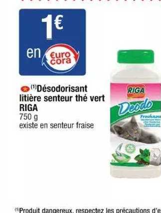 désodorisant litière senteur thé vert riga