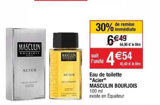 eau de toilette "acier" masculin bourjois