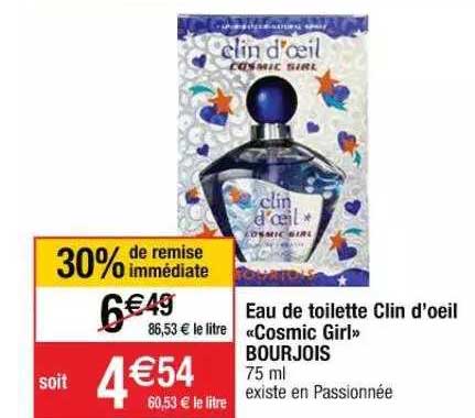eau de toilette clin d'oeil «cosmic girl» bourjois