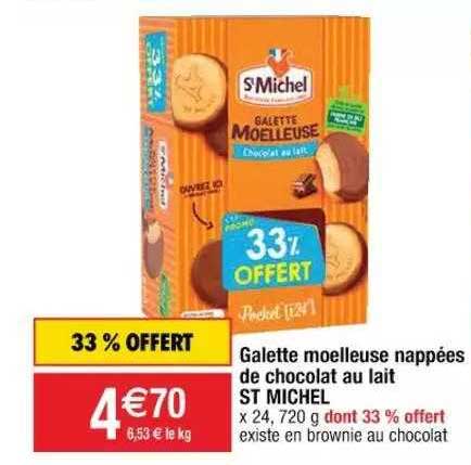 galette moelleuse nappées de chocolat au lait st michel