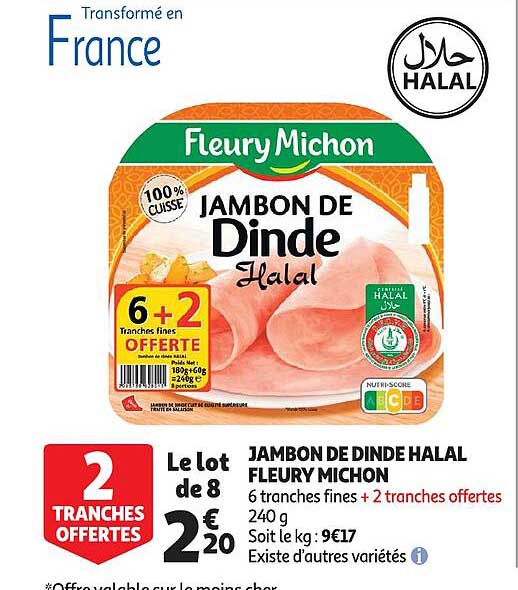 jambon de dinde halal fleury michon