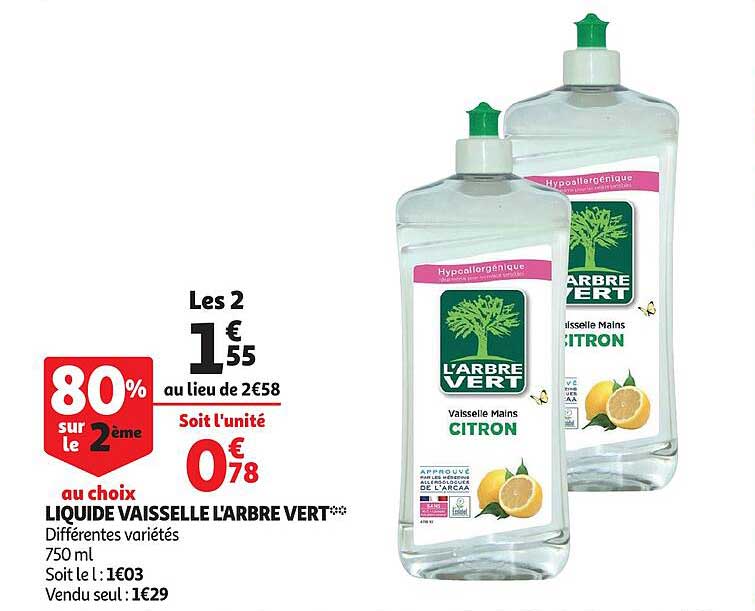 liquide vaisselle l'arbre vert