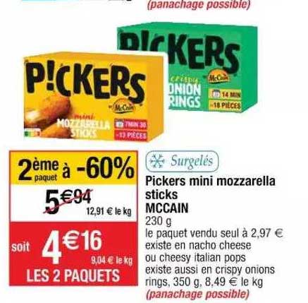 Pickers Mini Mozzarella Sticks Mccain