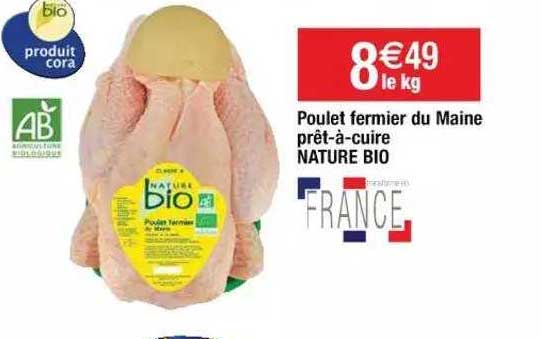 poulet fermier du maine prêt-à-cuire nature bio