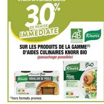 produits de la gamme d'aides culinaires knorr bio