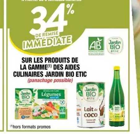 produits de la gamme des aides culinaires jardin bio étic