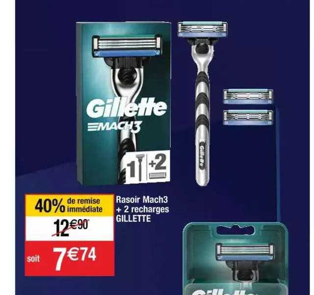 rasoir mach3 + 2 recharges gillette