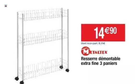 Resserre Démontable Extra Fine 3 Paniers Metaltex