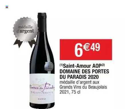 saint-amour aop domaine des portes du paradis 2020