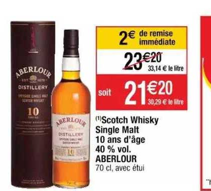 scotch whisky single malt 10 ans d'âge 40% vol. aberlour