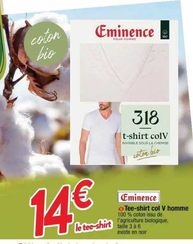 tee-shirt col v homme éminence