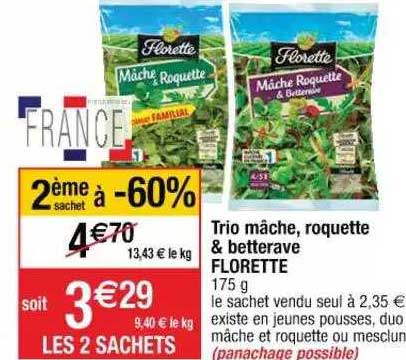 Trio Mâche, Roquette & Betterave Florette