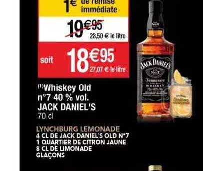 whiskey old n°7 40% vol. jack daniel's