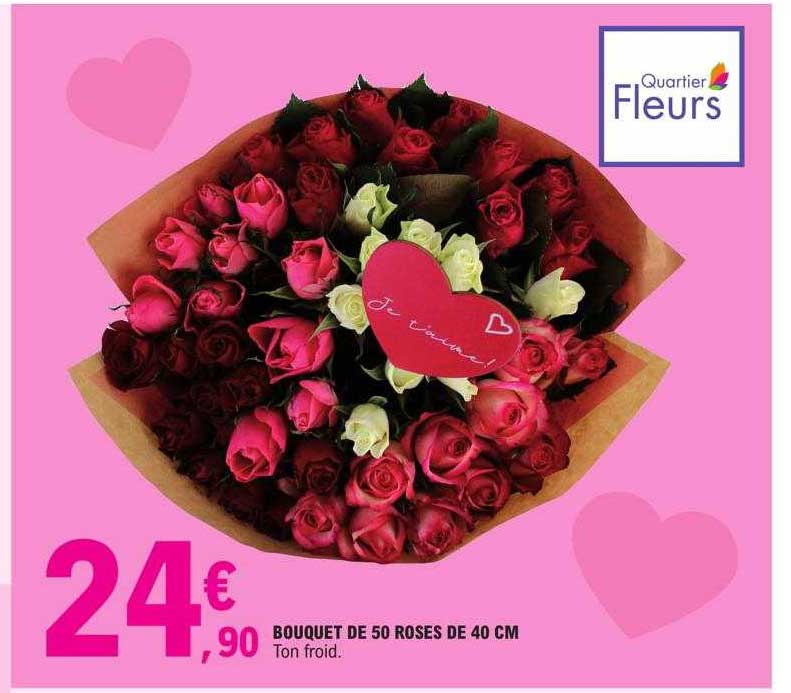 Bouquet De 50 Roses De 40 Cm