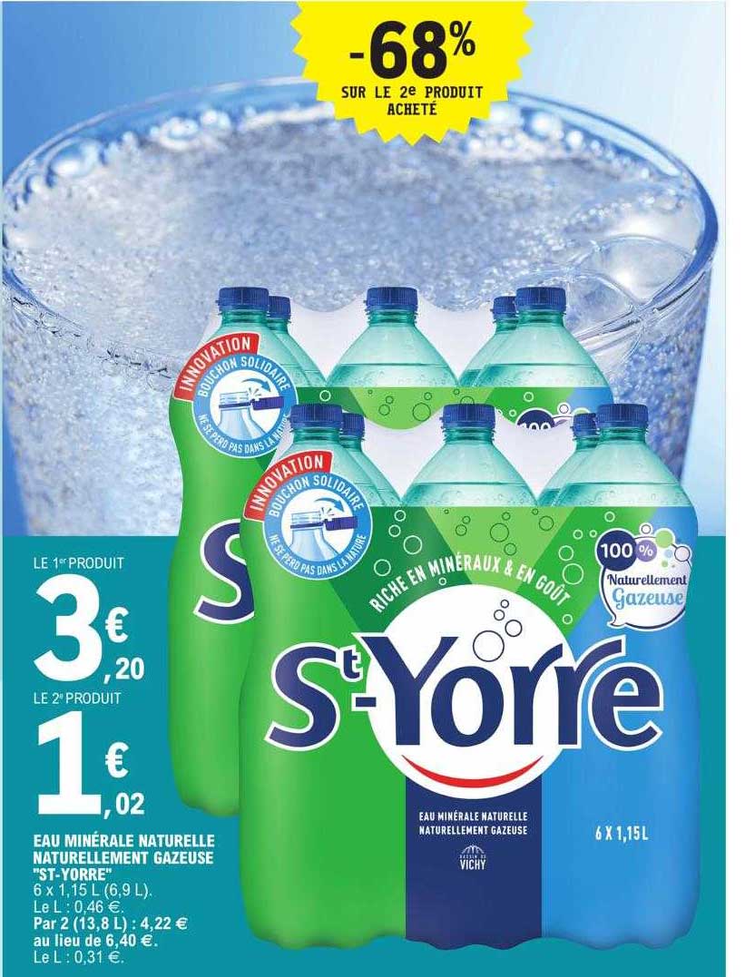 eau minérale naturelle naturellement gazeuse "st-yorre"
