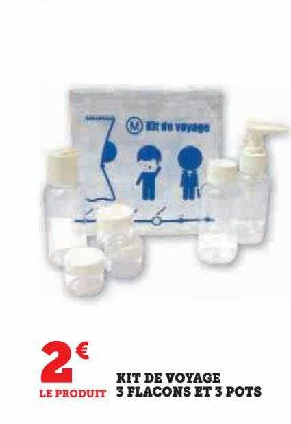 kit de voyage 3 flacons et 3 pots