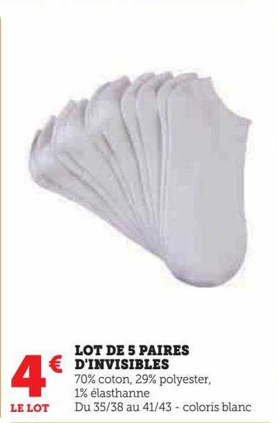 lot de 5 paires d'invisibles