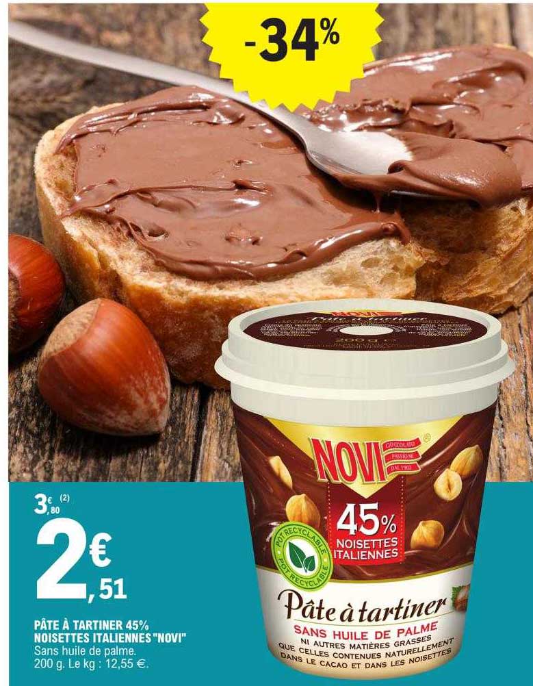 Pâte à Tartiner 45% Noisettes Italiennes "novi"